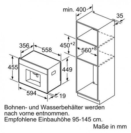 BOSCH BOSCH Einbau-Kaffeevollautomat CTL636ES1  Встраиваемая полностью автоматическая кофемашина BOSCH CTL636ES1