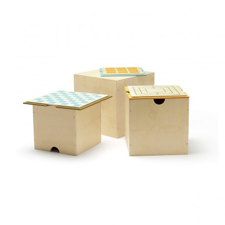 Kids Concept Kid?s Concept Kisten mit Brettspieldeckel 3er-Set Brettspiele Kid?s Concept Boxes с крышкой для настольных игр Набор из 3 настольных игр