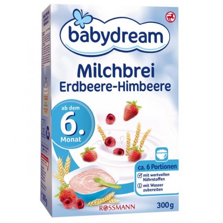 babydream Milchbrei Молочная каша Erdbeere-Himbeere 300 г