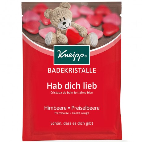 Kneipp Badekristalle Hab dich lieb, 60 g, Kneipp кристаллы для ванны «Люблю тебя» с малиной и маслом клюквы, 60 г