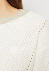 Tommy Hilfiger BOAT SWEATER Jumper ecru/grey oat ЛОДОЧНЫЙ СВИТЕР Джемперы экрю/серый овсяный