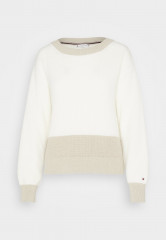 Tommy Hilfiger BOAT SWEATER Jumper ecru/grey oat ЛОДОЧНЫЙ СВИТЕР Джемперы экрю/серый овсяный
