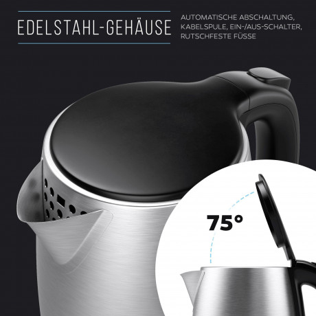 Balter Balter Wasserkocher WK-7, 1,7 Liter, Edelstahl, 2200 Watt, kabellos, Teekocher Чайник Balter WK-7, 1,7 л, нержавеющая сталь, 2200 Вт, беспроводной, чайник