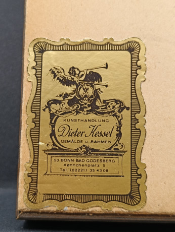 Репродукция гравюры винтажная Dieter Kessel "Перспектива. Фасад Дрезденской галереи", в раме, под стеклом, 30.5 х 22.5 см, Германия, 1960-70гг.