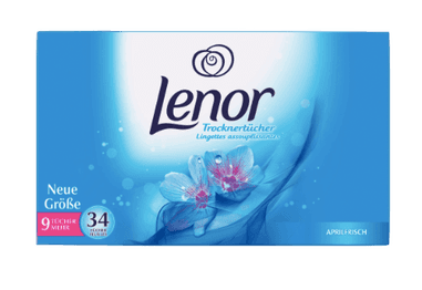Lenor Trockentucher 5stk Ленор Ароматизирующие салфетки для сушильной машины, "Апрельская свежесть",  5 упаковок х 34 штуки (170 шт)