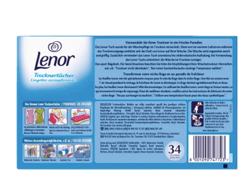 Lenor Trockentucher 5stk Ленор Ароматизирующие салфетки для сушильной машины, "Апрельская свежесть",  5 упаковок х 34 штуки (170 шт)