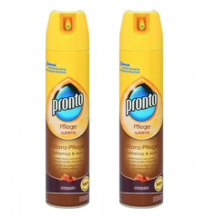 Pronto Classic spray 250ml x 2stk, Германия Спрей для ухода за мебелью и деревянными поверхностями, удаляет пыль и следы пальцев, придаёт блеск, Набор 2 шт х 250 мл 