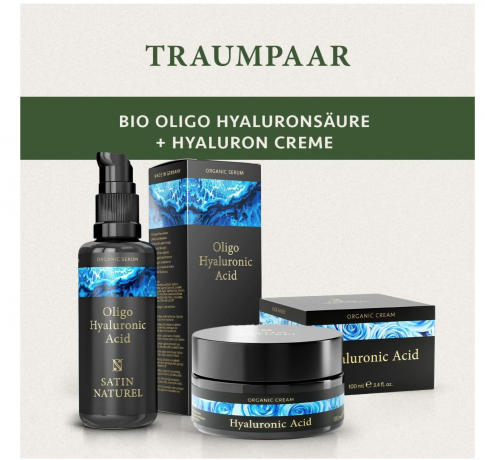 Satin Naturel Oligo Hyaluronsaure Serum Hochdosiert 50ml, Олиго гиалуроновая сыворотка для лица (Германия), низкомолекулярная кислота, глубокое увлажнение и антивозрастной уход, 50мл