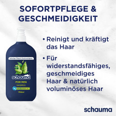 Schauma Shampoo For Men, 750 ml, Schauma мужской шампунь For Men с экстрактом хмеля и провитамином B5, 750 мл
