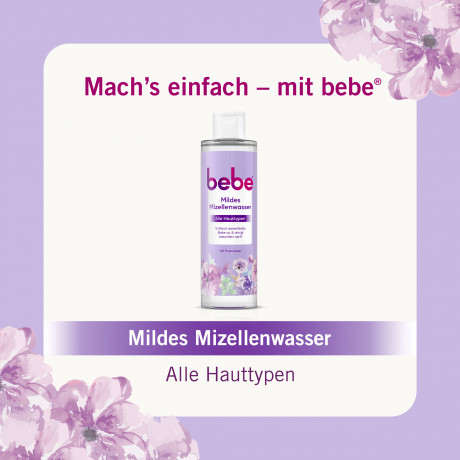 bebe Mildes Mizellenwasser, 400 ml, bebe мягкая мицеллярная вода с розовой водой для лица и глаз, 400 мл