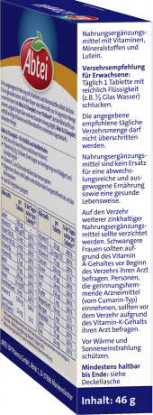 Abtei A-Z Komplett Langzeit-Multivitamine 40 Depot-Tabletten (46 g), Abtei Мультивитамины и минералы с длительным высвобождением для энергии и иммунитета, 40 таблеток с длительным высвобождением (46 г)