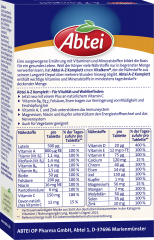 Abtei A-Z Komplett Langzeit-Multivitamine 40 Depot-Tabletten (46 g), Abtei Мультивитамины и минералы с длительным высвобождением для энергии и иммунитета, 40 таблеток с длительным высвобождением (46 г)