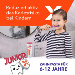 elmex Zahnpasta Junior Kariesschutz Professional, 75 ml, Детская зубная паста Junior Kariesschutz Professional с кальцием и фторидом, 6–12 лет, 75 мл