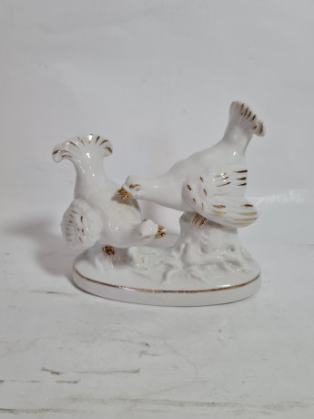 Фигурка винтажная Thuringen "Токающие глухари", фарфор, 12 см, Германия, 1970-80гг.