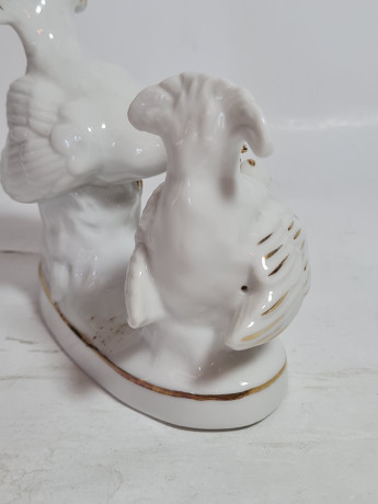 Фигурка винтажная Thuringen "Токающие глухари", фарфор, 12 см, Германия, 1970-80гг.