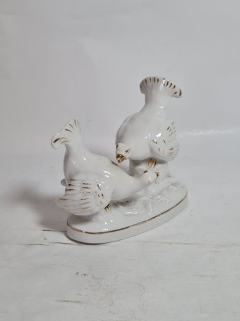Фигурка винтажная Thuringen "Токающие глухари", фарфор, 12 см, Германия, 1970-80гг.