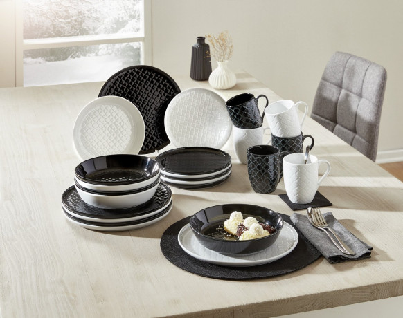 Van Well Van Well Kombiservice 24-tlg. BLACK AND WHITE weiss/schwarz Комбинированный сервиз Van Well 24 шт. ЧЕРНОЕ И БЕЛОЕ