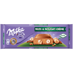Milka Nuss-Nougat Альпийский молочный шоколад с начинкой и орехами 300г