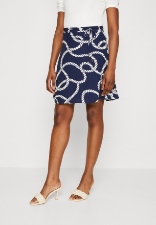 Tommy Hilfiger ROPE PRINT SHORT SKIRT Mini skirt coastal/carbon navy КОРОТКАЯ ЮБКА С ПРИНТОМ Мини-юбка прибрежный / углеродный флот