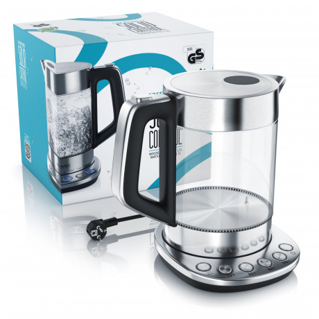 Arendo Arendo Wasserkocher, 1,5 l, 2200 W, Edelstahl Glas mit Basisstation, Temperatureinstellung 70° 100° C Чайник Arendo, 1,5 л, 2200 Вт, стекло нержавеющая сталь, с подставкой, регулировка температуры 70° 100° C