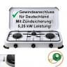 BlueCraft BlueCraft Gaskocher, (inkl. Schlauch 100cm und Campingregler 50mbar), 3-flammig Campingkocher Gasherd mit Zundsicherung  Газовая плита BlueCraft (включая шланг 100 см и регулятор для кемпинга 50 мбар), 3 пламени газовая плита для похода с запаль