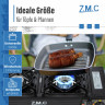 ZMC ZMC Gaskocher PREMIUM 2 flammig Campingkocher Gaskocher Grillplatte+16x Gaskartusche, (Grill Platte Tischgrill Doppel Gasbrenner Gasgrill Kochfeld mit Piezozundung Warmeleistung: 2,0KW), Butan Gas 227g Gaskocher Outdoor Camping Gas Kocher Herd Butanga