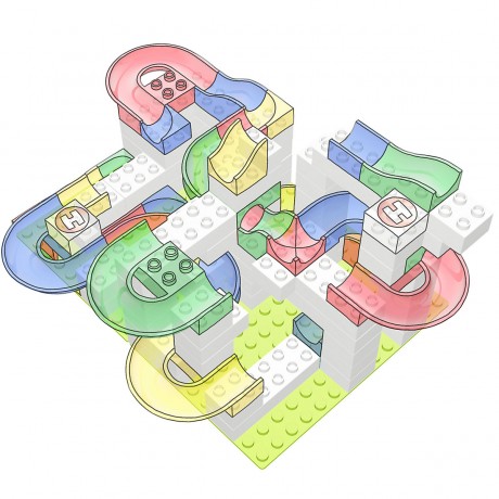 Hubelino 60-teiliges weisses Bausteine Set Набор из 60 белых строительных блоков
