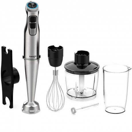 Sintech Sintech Stabmixer Purierstab, Stabmixer Elektrischer, 1000W Purierstab Edelstahl, 4 in 1, mit 4 Aufsatzen aus Edelstahl sowie 1 Mixbechern, 6 Stufen  Ручной блендер Sintech, электрический ручной блендер, стержень для очистки 1000 Вт, нержавеющая с