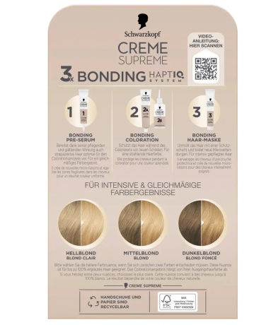 Schwarzkopf Creme Supreme 9-0 Стойкая крем-краска для волос Натуральный светлый блонд, интенсивный уход и 100% закрашивание седины
