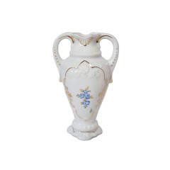 KARLOVARSKY Фарфоровая ваза с ручками &quot;Нежные голубые цветы&quot;, 15см, Чехословакия, 1950-60гг.