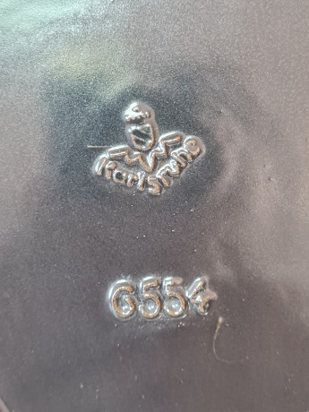 Тарелка декоративная винтажная Karlsruhe, черная керамика с ярким рисунком "Жирафы", ручная работа, 27,5 x 24 x 3 см, Германия, 1960-70гг.