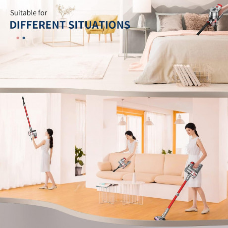 IAB IAB Akku-Hand-und Stielstaubsauger, 300,00 W, Beutellos, 25000PA 300W Starker Saugleistung, 6 in 1 Ultraleiser Vacuum Cleaner Беспроводной ручной и стержневой пылесос IAB, 300,00 Вт, без мешка, 25000 Па, высокая мощность всасывания 300 Вт, сверхтихи