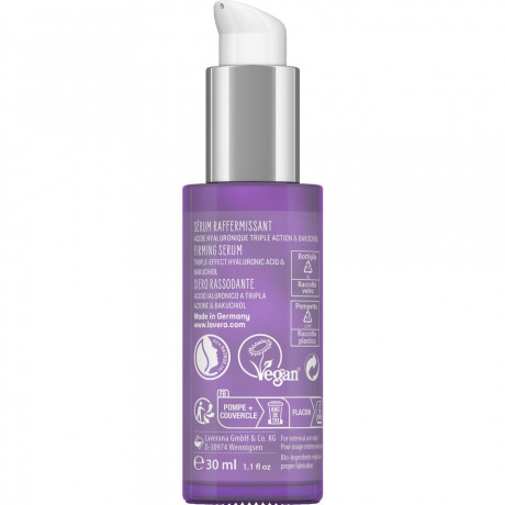 LAVERA Straffendes Serum, 30 ml, Лавера Сыворотка подтягивающая, 3 вида гиалуроновой кислоты и бакучиол, лифтинг-эффект, 30 мл