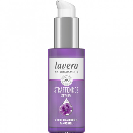 LAVERA Straffendes Serum, 30 ml, Лавера Сыворотка подтягивающая, 3 вида гиалуроновой кислоты и бакучиол, лифтинг-эффект, 30 мл