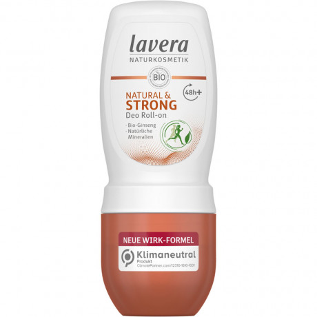 LAVERA Deo Roll-on NATURAL & STRONG, 50 ml, Лавера Роликовый дезодорант с усиленной защитой от запаха, био-женьшень, 50 мл