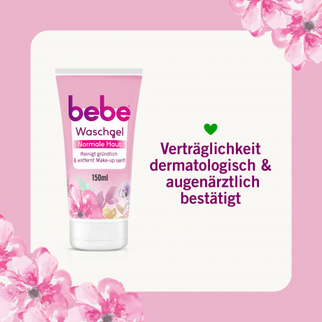 bebe Waschgel, 150 ml, bebe гель для умывания с экстрактом абрикоса и пантенолом, 150 мл