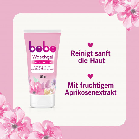 bebe Waschgel, 150 ml, bebe гель для умывания с экстрактом абрикоса и пантенолом, 150 мл