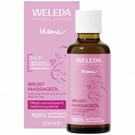 WELEDA MAMA Brust Massageoel, 50 ml, Масло Mama для массажа груди во время беременности и грудного вскармливания, 50 мл