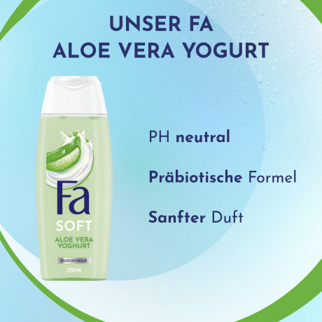 Fa Soft Aloe Vera Yoghurt Duschcreme 250 ml, Крем для душа FA Soft Aloe Vera Yoghurt с йогуртовыми протеинами и ароматом алоэ, 250 мл