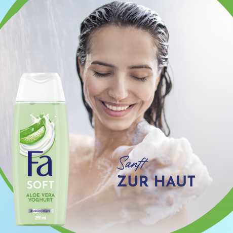 Fa Soft Aloe Vera Yoghurt Duschcreme 250 ml, Крем для душа FA Soft Aloe Vera Yoghurt с йогуртовыми протеинами и ароматом алоэ, 250 мл