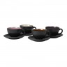 Bitz Bitz Gastro black / light Tasse 0,22 L mit Untertasse 10 cm Set 4-tlg. Чашка Bitz Gastro черная/светлая 0,22 л с блюдцем 10 см, набор из 4 шт.