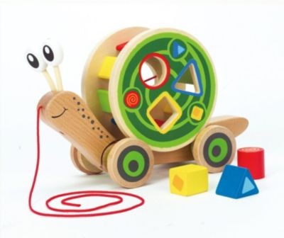 HAPE Nachziehspielzeug Schnecke aus Holz Деревянная улитка тянет за собой игрушку