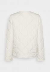 Tommy Hilfiger COLLARLESS QUILTED SHORT JACKET Light jacket feather white КОРОТКАЯ СТЕГАНАЯ КУРТКА БЕЗ ВОРОТНИКА Легкая куртка перо белое