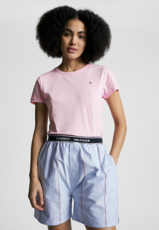 Tommy Hilfiger 1985 C NK SS Basic T-shirt iconic pink 1985 C NK SS — базовая футболка культовый розовый
