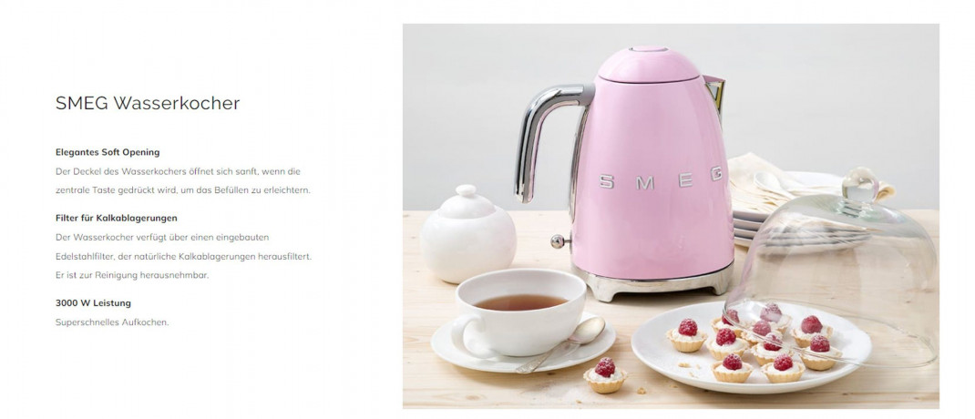 SMEG SMEG Wasserkocher SMEG Wasserkocher Edelstahl 1,7 L Fassung, 2400 W, Wasser Kocher, 2400,00 W, 360° Basis, BPA- Frei, elektrischer  Чайник SMEG Чайник SMEG, нержавеющая сталь, емкость 1,7 л, 2400 Вт, водоварка, 2400,00 Вт, основание 360°, без BPA, эл