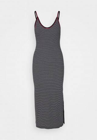 Tommy Hilfiger SLIM MINI STRAPPY MIDI  Jumper dress desert sky/ecru SLIM MINI STRAPPY MIDI Платье-джемпер небо пустыни/экрю