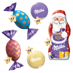 Milka Adventskalender 3STK Авдент-календарь 2025 Снеговик, 24 сладких сюрприза, 28см x 43см, 3 штуки 213 грамм