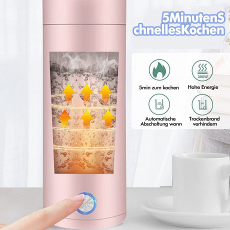 iceagle iceagle Wasserkocher Tragbarer Wasserkocher 5 Minuten schnelles Kochen 400 ml, 300,00 W, Schnellheizfunktion, Rosa Чайник Iceagle Портативный чайник, 5 минут быстрого кипячения, 400 мл, 300,00 Вт, функция быстрого нагрева, розовый