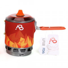 A. Blochl A. Blochl Gaskocher Kochsystem AB-3 Deluxe neu, (Set, 1 Gasherd, 1 Topf mit Warmetauscher, 1 TPE-Ubertopf, 1 Topf Rack, 1 Gas Tank, 1 Stoff-Bezug fur Topf), Windschutz und Warmetauschern ermoglicht ca. 40% weniger Brennstoffverbrauch Система пр