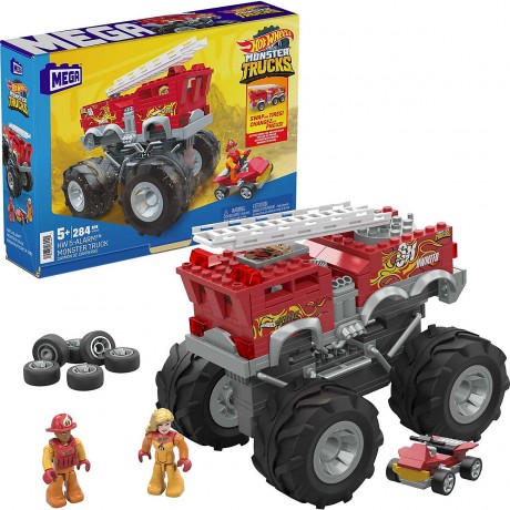 Mattel Mega Construx Hot Wheels Feuerwehr-Auto Monster Truck mit 2 Figuren Mega Construx Hot Wheels Fire Engine Monster Truck с 2 фигурками